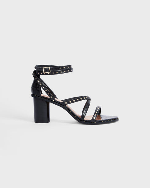 <P>Studded Mid Heel Gladiator Sandal</P>